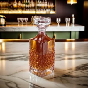 FALKOR FALKOR Luxury Glassware - Barbados Decanter Elegant Classy Decanter with Contemporary Design - Party Accessory Decanter for Storing Whiskey, Liquor, Scotch, Bourbon, Vodka or Wine 700 ML  - Image 4