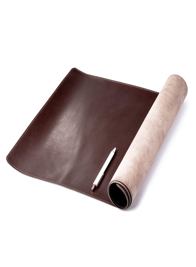DACASSO Bonded Leather No Core Rollable Desk Mat/Pad - Luxury Leather Desk Blotter for Writing - Executive Desk Surface Protector - (Dark Brown, 36” x 17”) - Image 3