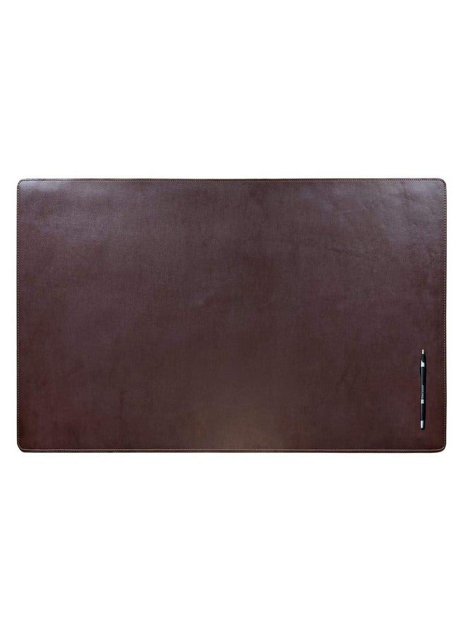 DACASSO Bonded Leather No Core Rollable Desk Mat/Pad - Luxury Leather Desk Blotter for Writing - Executive Desk Surface Protector - (Dark Brown, 36” x 17”) - Image 1