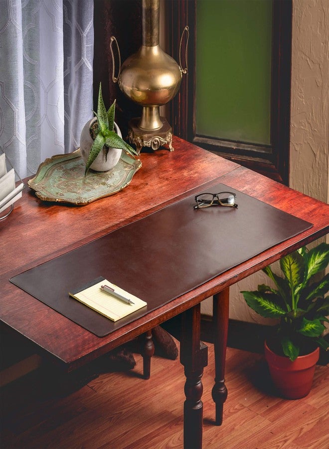 DACASSO Bonded Leather No Core Rollable Desk Mat/Pad - Luxury Leather Desk Blotter for Writing - Executive Desk Surface Protector - (Dark Brown, 36” x 17”) - Image 2