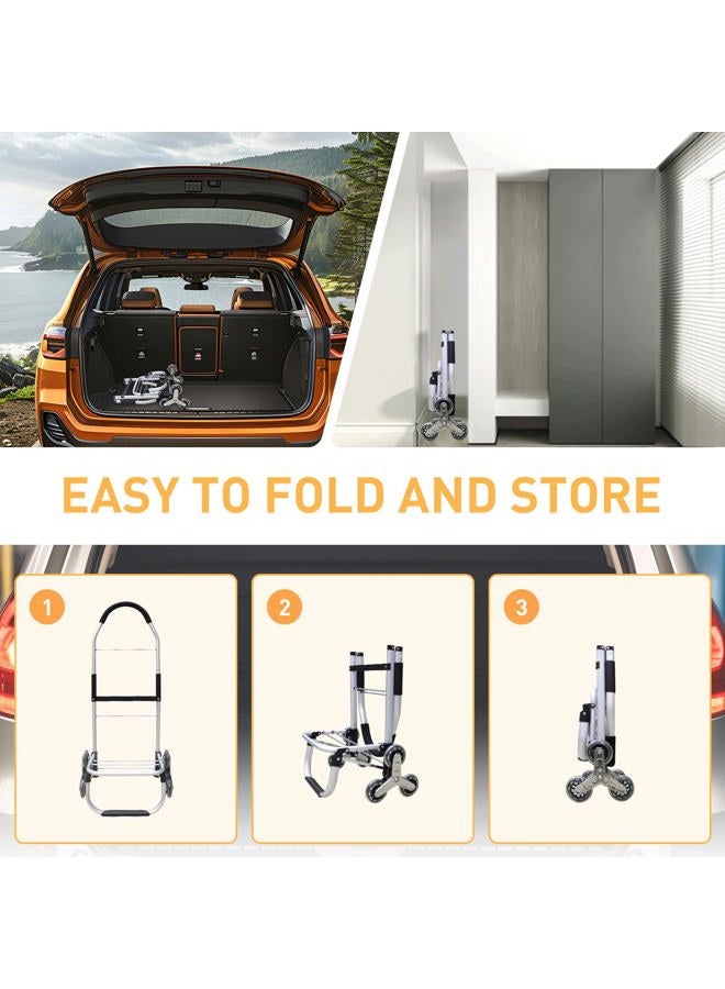 ISWEES Heavy Duty 3 in 1 Shopping Cart, Foldable Hand Truck with 6 Wheels, 110 lbs Grocery Cart, Portable Utility Dolly, Waterproof Bag for Moving, Camping - Image 5