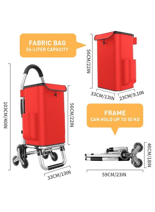 ISWEES Heavy Duty 3 in 1 Shopping Cart, Foldable Hand Truck with 6 Wheels, 110 lbs Grocery Cart, Portable Utility Dolly, Waterproof Bag for Moving, Camping - Image 2