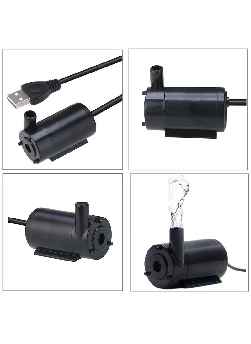 الضفدع الحقيقي 3 قطعة تيار مستمر 3 5 فولت USB مايكرو غاطسة مضخة مياه صغيرة لأحواض السمك خزان الأسماك بركة نافورة الزراعة المائية حديقة نافورة شلال أسود  - Image 4
