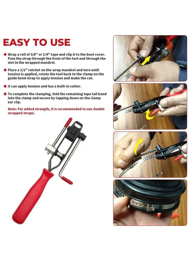 12 Piece CV Joint Axle Clamp Pliers Kit With 10 Stainless Steel Bands Heavy Duty Automotive Repair Tool - Image 5