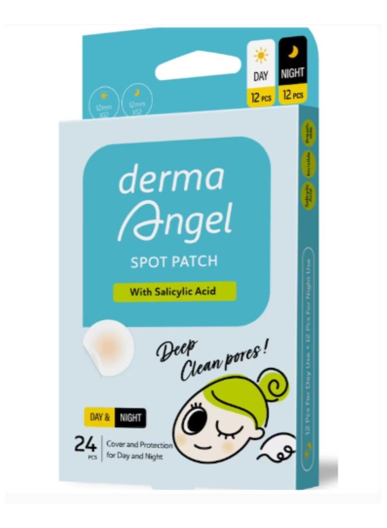 DERMA ANGEL Derma Spot Patch With Salicylic Acid Day & Night 24 PCS  - Image 1