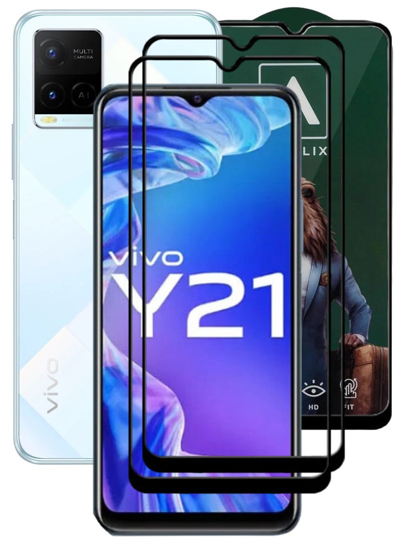 ACLIX 2 Pieces Antistatic ESD Dustproof Premium Quality High Definition Tempered Glass Screen Protector Designed For vivo Y21 - Image 1