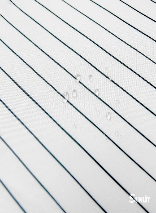 Sunlit ستارة دش قماشية لطيفة باللون الأسود مع كلب كرتوني فضولي مزينة بخطوط سوداء وبيضاء لمحبي الكلاب الأطفال، خالية من PVC لتزيين الحمام. - Image 4