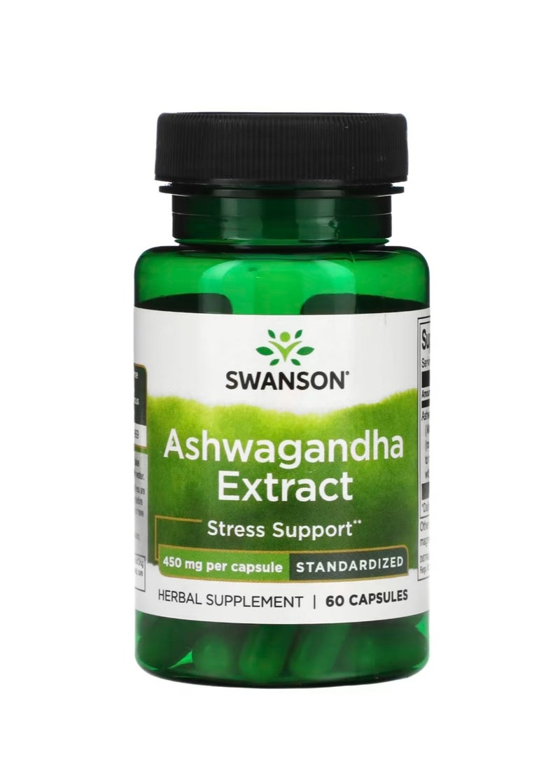سوانسون مستخلص الأشواغاندا القياسي 450 مجم 60 كبسولة - Image 1