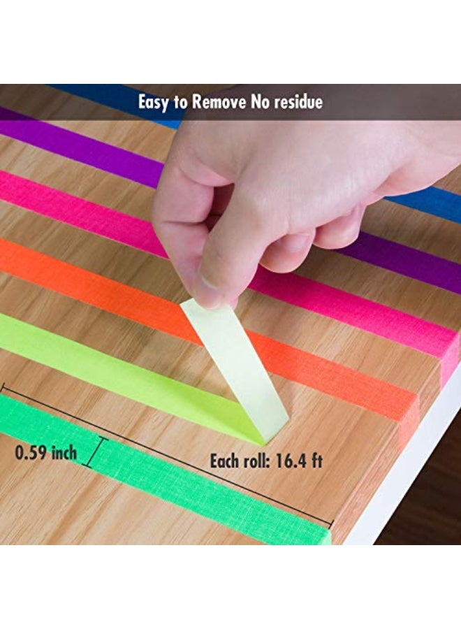 Bukela Glow in The Dark Colored Luminous Masking Tape, 0.59in x 16.4ft - Pack of 6 - Image 4