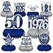 LINAYE 50th Birthday Decorations for Men Blue and Silver Honeycomb Centerpieces for 50 Year Old Birthday Party 50th Birthday Centerpieces for Table Fifty Birthday Vintage Decorations Decor - Image 3