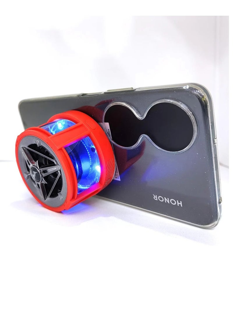 Portable Mini Wireless Bluetooth Speakers Metal Light RGB Light High Quality Stereo Subwoofer Home Speakers Red - Image 2