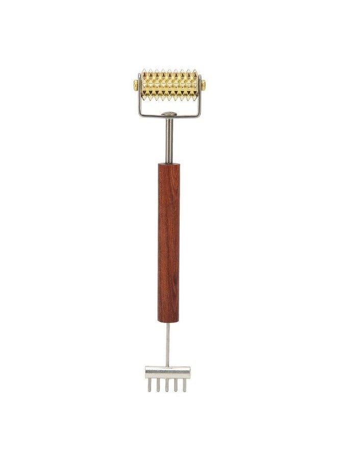 Agatige Face Massage Rollercopper Wooden Handle Skin Roller Double Head Facial Skin Care Tool For Promote Blood Circulation  - Image 1