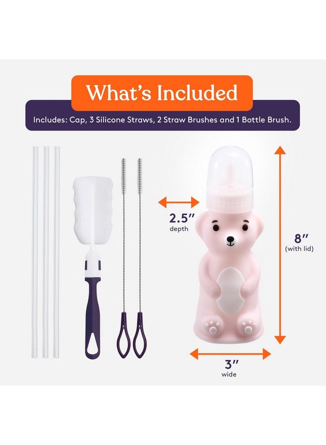 Special Supplies Honey Bear Straw Cup Long Straws, Squeezable Therapy and Special Needs Assistive Drink Container, Spill Proof and Leak Resistant Lid (Pack of 1 Bottle and 3 Straws) - Image 2