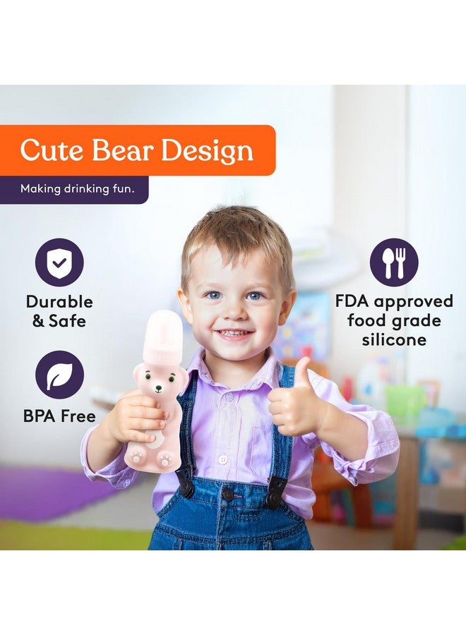 Special Supplies Honey Bear Straw Cup Long Straws, Squeezable Therapy and Special Needs Assistive Drink Container, Spill Proof and Leak Resistant Lid (Pack of 1 Bottle and 3 Straws) - Image 3