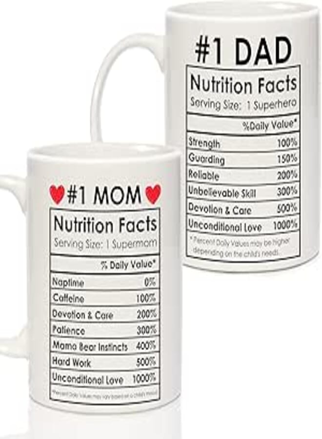 ella - Mom And Dad Coffee Mugs Printed White Coffee Mug | Ceramic Tea Mug | Coffee Mug For Gift | Birthday Gift | Anniversary | Inspirational Quotes, 11Oz