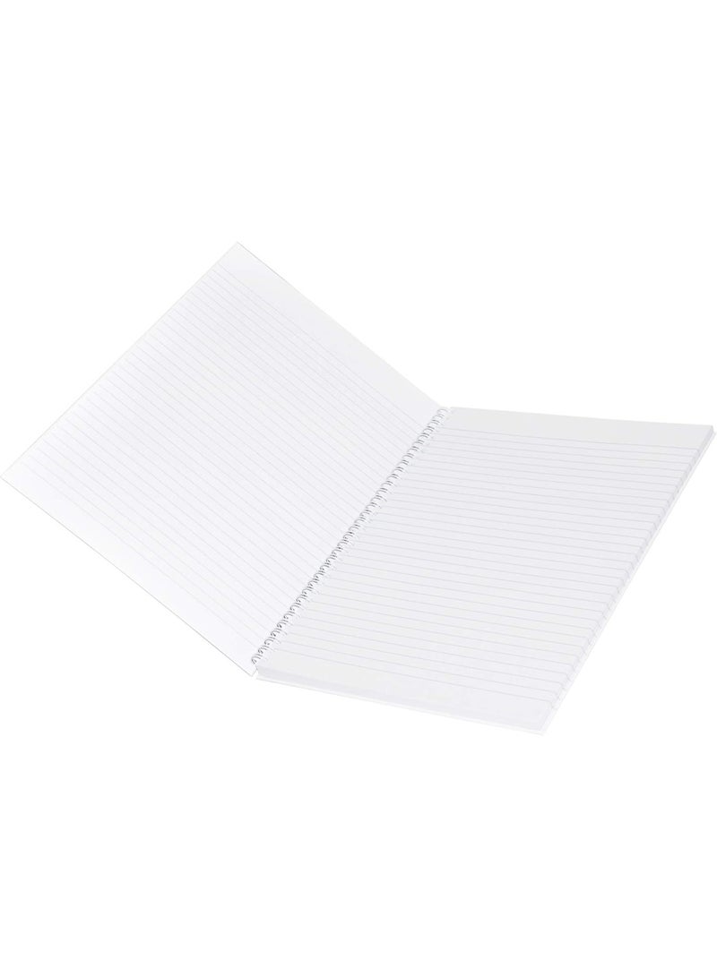 FIS Spiral Hard Cover Notebook, A4 Size (29.7x21cm), Single Line Ruling, 100 Sheets, Pack of 5 Pieces - FSNBSA41901 - Image 2