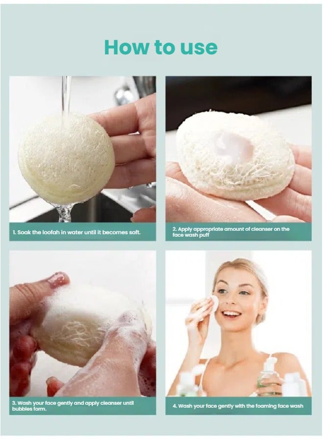 Journey Mate 6-Pack Natural Loofah Facial Pads, Gentle Exfoliating Face Scrub Sponges, Deep Cleansing Wash Puffs for Makeup Removal, Plant-Based Unscented Skincare Tool for Men & Women - Image 5