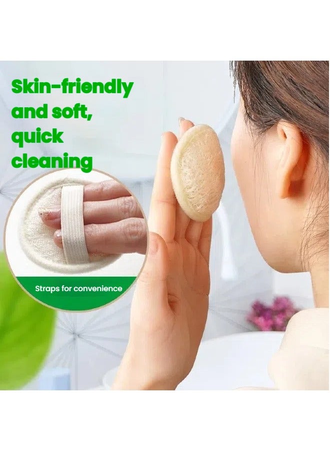 Journey Mate 6-Pack Natural Loofah Facial Pads, Gentle Exfoliating Face Scrub Sponges, Deep Cleansing Wash Puffs for Makeup Removal, Plant-Based Unscented Skincare Tool for Men & Women - Image 2