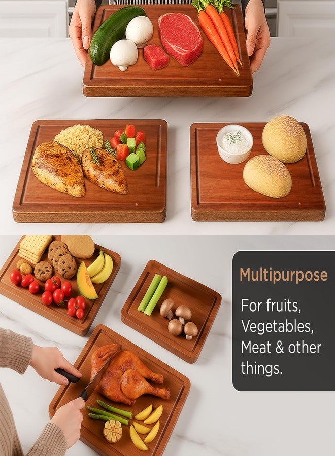 MAJURI Acacia wood Cutting Board - 11 PCS set, Extra large wood cutting boards with holder, Deep Juice Grooves, Halloween Charcuterie Board, Cutting boards non toxic for kitchen, Ideal Gift for Birthday - Image 5