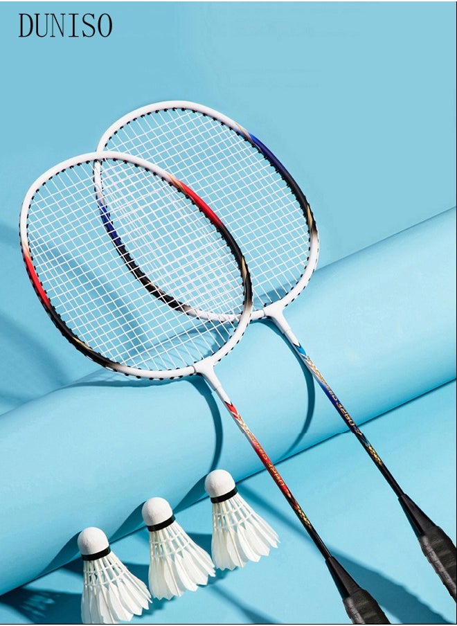 DUNISO Badminton Rackets for Outdoor Backyard Games Including 2 Rackets and 3 Badminton Shuttlecocks Lightweight Badminton Racquets for Beginners  - Image 1