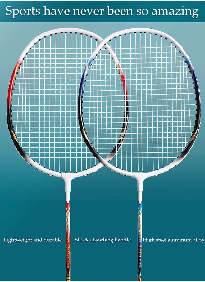 DUNISO Badminton Rackets for Outdoor Backyard Games Including 2 Rackets and 3 Badminton Shuttlecocks Lightweight Badminton Racquets for Beginners  - Image 2