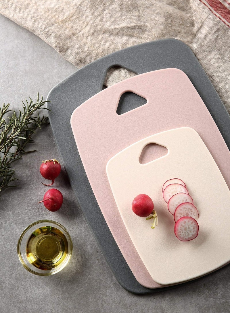 SOLARAE Kitchen Cutting Boards, Plastic Cutting Boards Set of 3 Non-Slip Backs and Dishwasher Safe, BPA Free Safe Cutting Boards, Easy to Clean Suitable for Meat, Vegetables, Fruits, Many Sizes - Image 3
