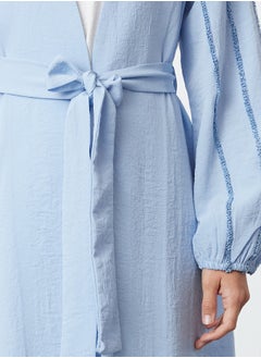 trendyol Blue Glitter Detailed Woven Cap & Abaya & Abaya TCTSS24KF00035  - Image 3