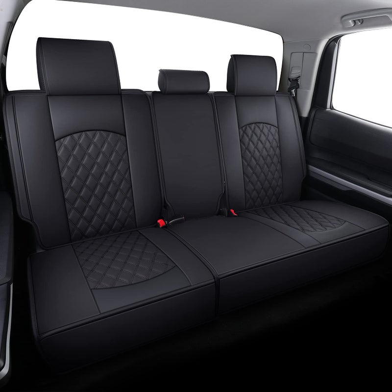 YIERTAI Back Tundra Seat Covers Compatible with Toyota Tundra 20082022 2023 2024 2025 Crewmax Cab 1794 Edition Platinum Split Bench 4060 Waterproof Faux Leather1 Rear Seat CoverBlack