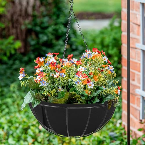 HKZ Hanging Planter Basket Liners 2 Pack 14 Inch Round Fabric Liners for Hanging Baskets Replacement Coco Fiber Liner Durable NonWoven Liners for Hanging Baskets Planters Flowers Plants Black - Image 3