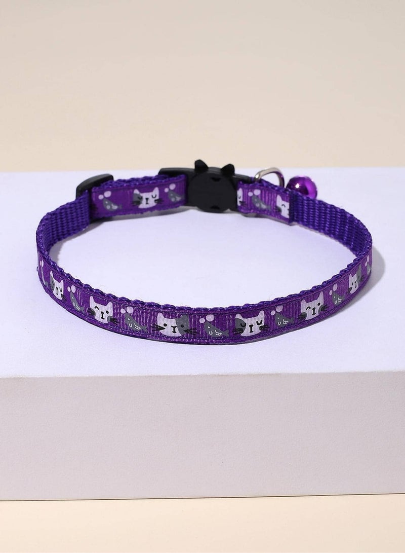 Indoor Cat Collar with Bell and Cute Charm - purple - Image 2
