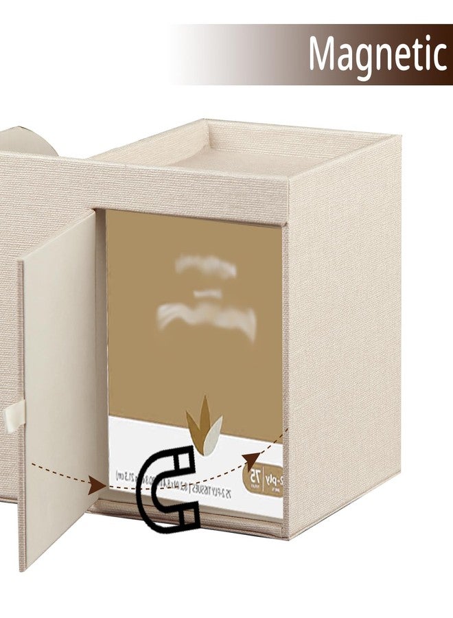 PUSU Leather Square Tissue Box Cover with Storage Tray,Cube Tissue Box Holder,Modern Facial Paper Organizer with Remote Control Holder for Bathroom,Vanity Countertop,End Table NightStand Home Office.Beige - Image 4