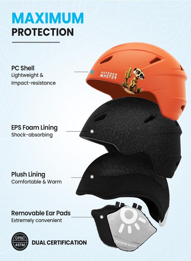 OutdoorMaster Anoa Kids Ski Helmet - Adjustable Snowboard Protection for Children, Boys, Girls & Youth - Certified Snow Sports Gear - Orange, S - Image 2