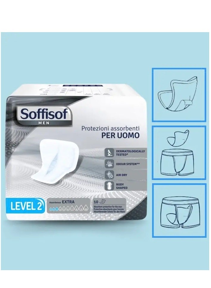 SOFFISOF Absorbent pads for men for incontinence, 10 pieces, Level 2  - Image 1