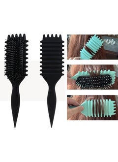 BUPY Curl Define Styling Brush,Curly Hair Brush, Wet Dry Detangler Hair Brush, The Essential Tool For Shaping And Styling Your Curls, Achieve Perfectly Defined Curl (Black)  - Image 2