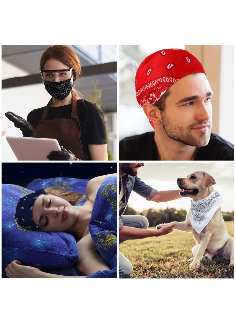 Sweet seven Versatile 4-Pack Multi-Purpose Bandanas: Cycling, Headband, Face Mask, Neckerchief, Handkerchief - Men, Women, Hip-Hop Sporting - Black, Purple, Blue, Red - Image 3