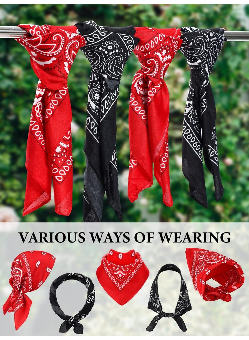 Sweet seven Versatile 4-Pack Multi-Purpose Bandanas: Cycling, Headband, Face Mask, Neckerchief, Handkerchief - Men, Women, Hip-Hop Sporting - Black, Purple, Blue, Red - Image 5