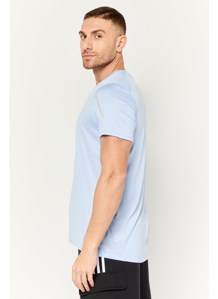 Adidas - Men Sportswear Fit Brand Logo Short Sleeves Running T-Shirt, Lilac - Image 1