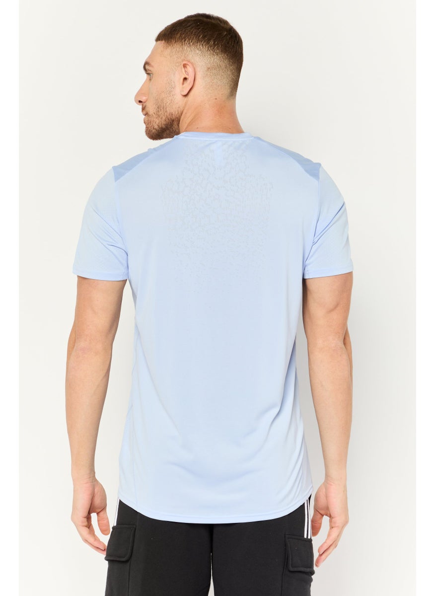 Adidas - Men Sportswear Fit Brand Logo Short Sleeves Running T-Shirt, Lilac - Image 1