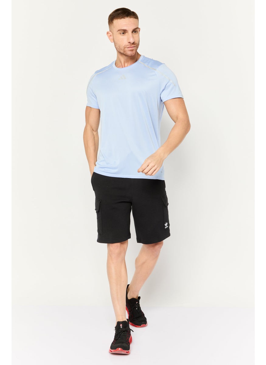 Adidas - Men Sportswear Fit Brand Logo Short Sleeves Running T-Shirt, Lilac - Image 1