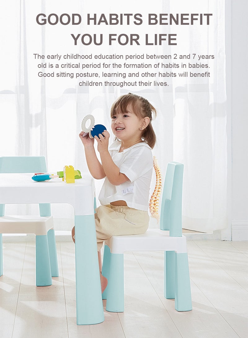 MaBaby Toddler Kids Table And Two Chair Set, Creative Drawing And Learning Table And Chair With Concealed Drawer - Image 4