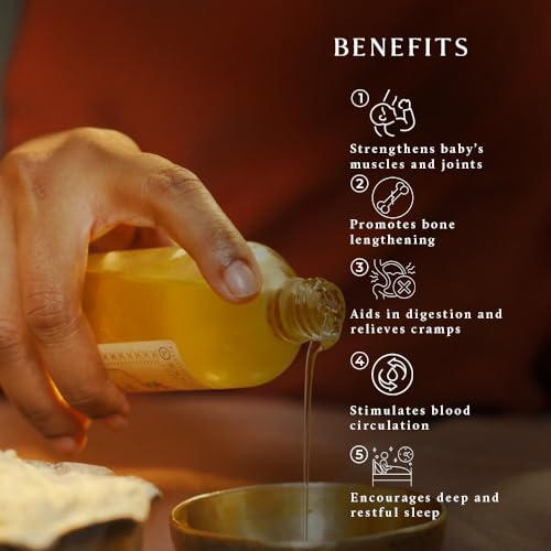 Old School Rituals Baby Massage Oil Handmade by Grandmas | 100 ml | Natural Almond Blend | Nourishes & Hydrates Baby's Skin | Strengthens Muscles & Joints | Promotes Bone Lengthening | Winter Care for Baby's Comfort | Encourages Restful Sleep - Image 3