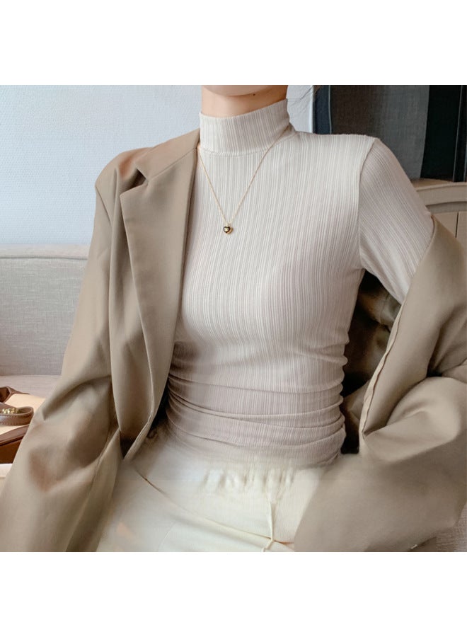 Inner Top Half Turtleneck Autumn And Winter Bottoming Shirt Women's Outer Wear New Long Sleeve And Korean Casual Simple - Image 4