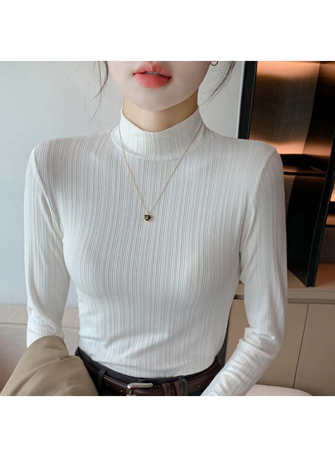 Inner Top Half Turtleneck Autumn And Winter Bottoming Shirt Women's Outer Wear New Long Sleeve And Korean Casual Simple - Image 1