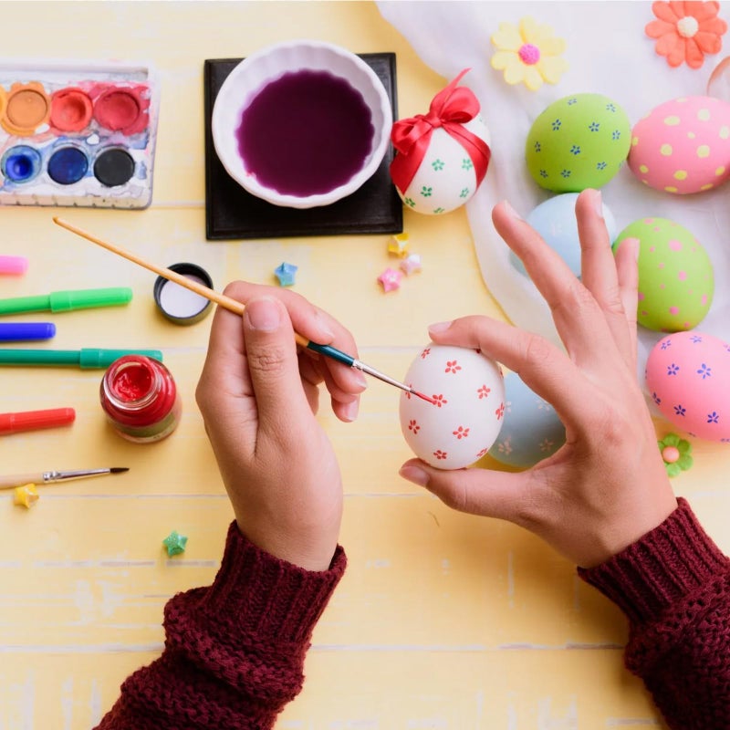 Pseutio 12 PCS Wooden Eggs to Paint Fake Easter Eggs Unpainted Faux Wooden Eggs for Crafts, Easter Decorations, Get Hens to Lay Eggs - Image 5