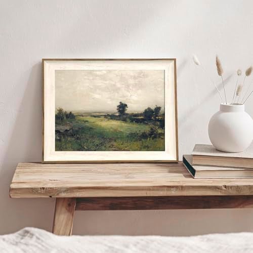 XOCUUI Vintage Landscape Unframed Canvas Wall Art, Vintage Rural Hill Prints, The Vast Grassland Classic Wall Prints Farmhouse Bathroom Office Decor - 11x14in - Image 5