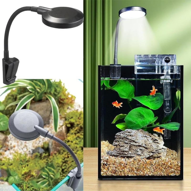 VI COLLECTIONS ضوء نانو للأكواريوم صغير حوض سمك كامل الطيف قابل للتعديل ضوء مثبت على الحافة 2.5 واط (لون جسم عشوائي) مناسب للأحواض والأحواض الصغيرة. - Image 4