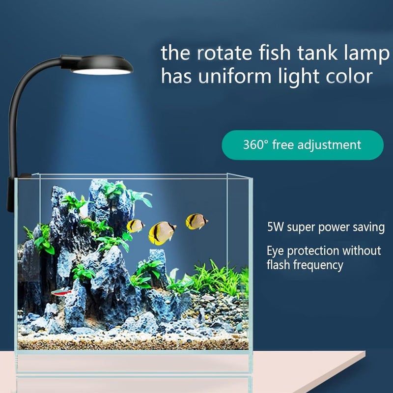 VI COLLECTIONS ضوء نانو للأكواريوم صغير حوض سمك كامل الطيف قابل للتعديل ضوء مثبت على الحافة 2.5 واط (لون جسم عشوائي) مناسب للأحواض والأحواض الصغيرة. - Image 5