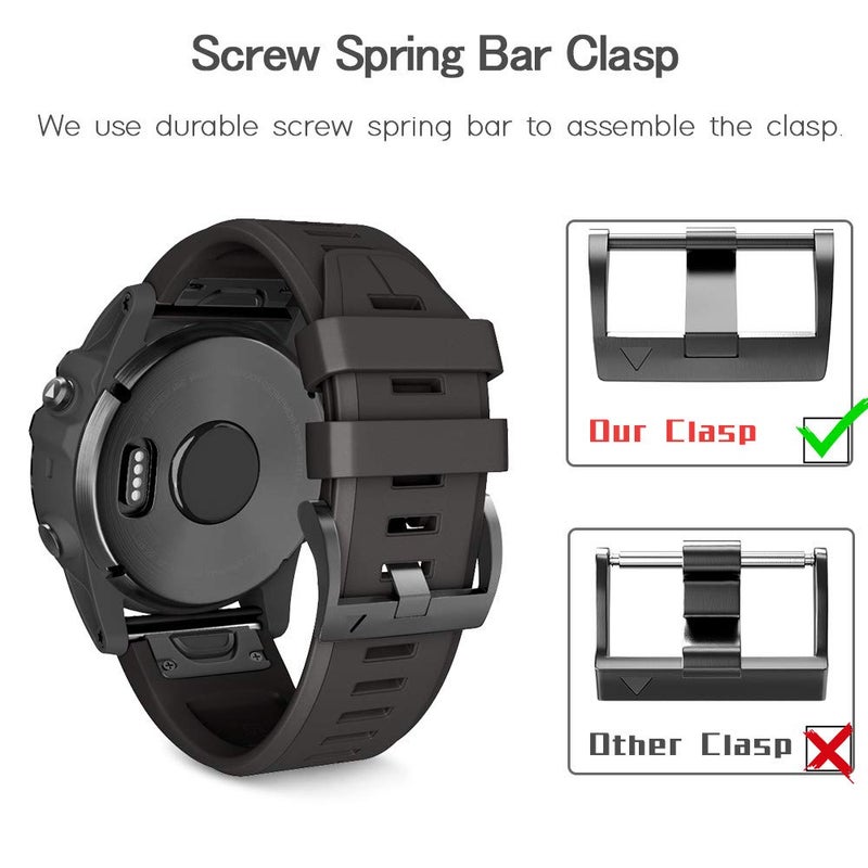 ANCOOL for Garmin Fenix 5X Watch Band/Fenix 7X/Fenix 6X Watch Band Quickfit 26mm Watch Bands Compatible with Fenix 6X Pro/Fenix 5X Plus/Fenix 7X Pro/Fenix 8 51mm(Black) - Image 3