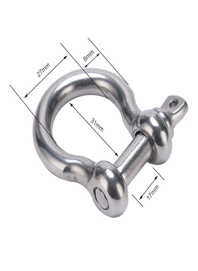 OWAYOTO Screw Pin Anchor Shackle 5/16 Inch 8mm 304 Stainless Steel Heavy Duty 4pcs - Image 2