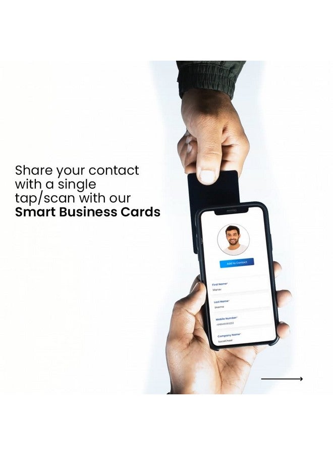 CUIR ALLY Customizable NFC Business Card - Black with Gold Foil Name Printing - Tap or QR scan to Share Contact Instanty - Digital Visiting Card for Smart Networking - Image 5